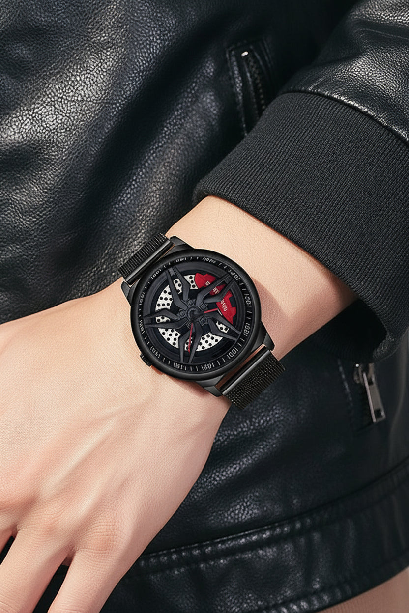 Montre Homme Cadran Jante Sport 3D - Édition Phantom | Acier Inoxydable Étanche