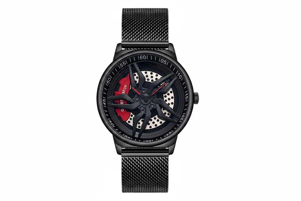 Montre Homme Cadran Jante Sport 3D - Édition Phantom | Acier Inoxydable Étanche