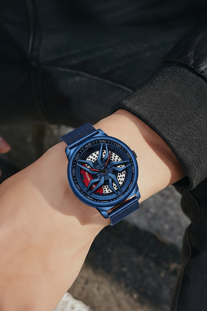 Montre Homme Cadran Jante Sport 3D - Édition Phantom | Acier Inoxydable Étanche