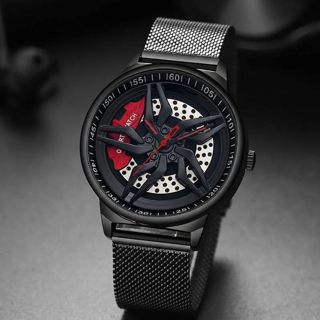 Montre Homme Cadran Jante Sport 3D - Édition Phantom | Acier Inoxydable Étanche