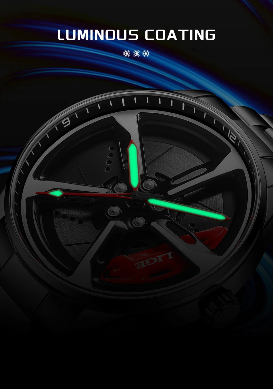 Montre Cadran Jante Sport 3D - Édition Racing