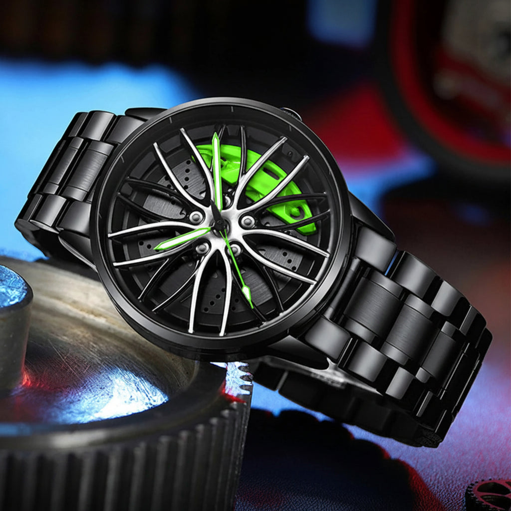 Montre Homme Cadran Jante Sport 3D - Édition Vortex | Acier Inoxydable Étanche