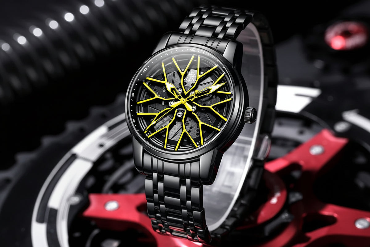 Montre Cadran Jante Rotative 3D - Édition Momentum