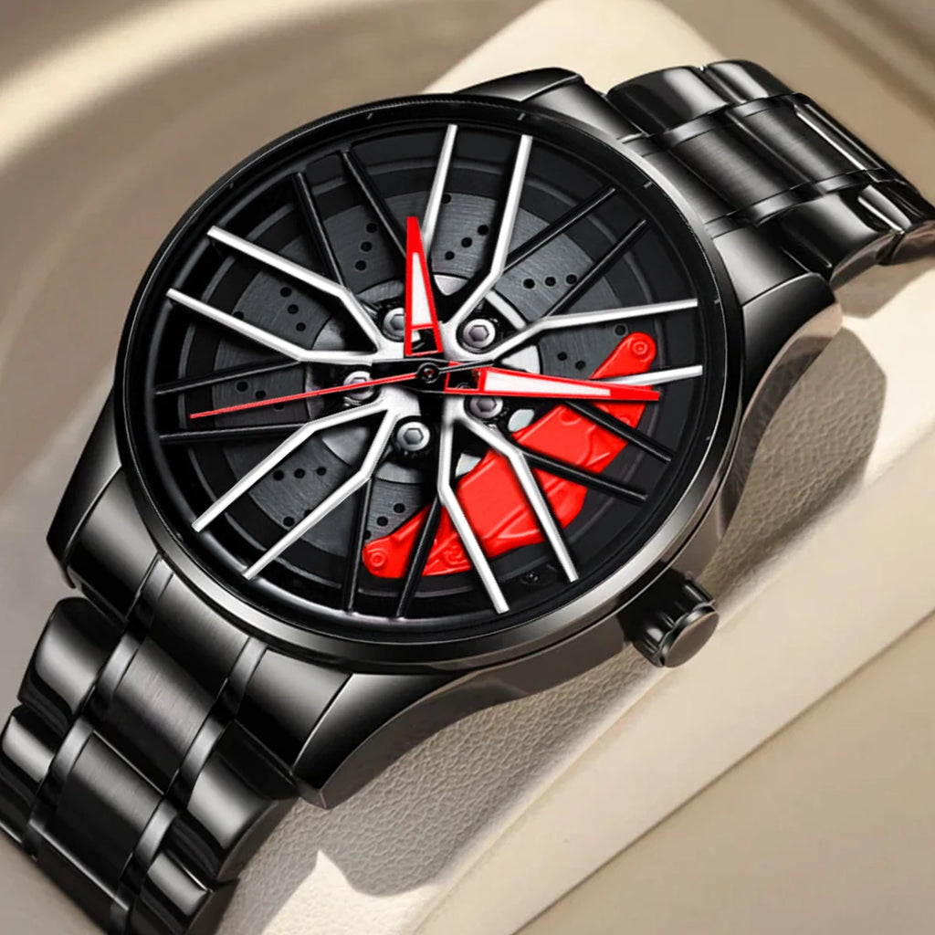 Montre Homme Cadran Jante Sport 3D - Édition Vortex | Acier Inoxydable Étanche