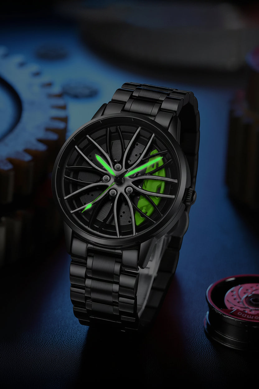 Montre Homme Cadran Jante Sport 3D - Édition Vortex | Acier Inoxydable Étanche