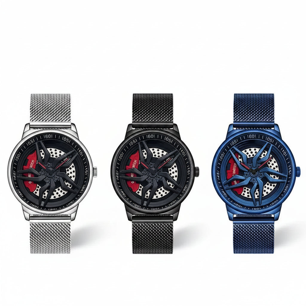 Montre Homme Cadran Jante Sport 3D - Édition Phantom | Acier Inoxydable Étanche