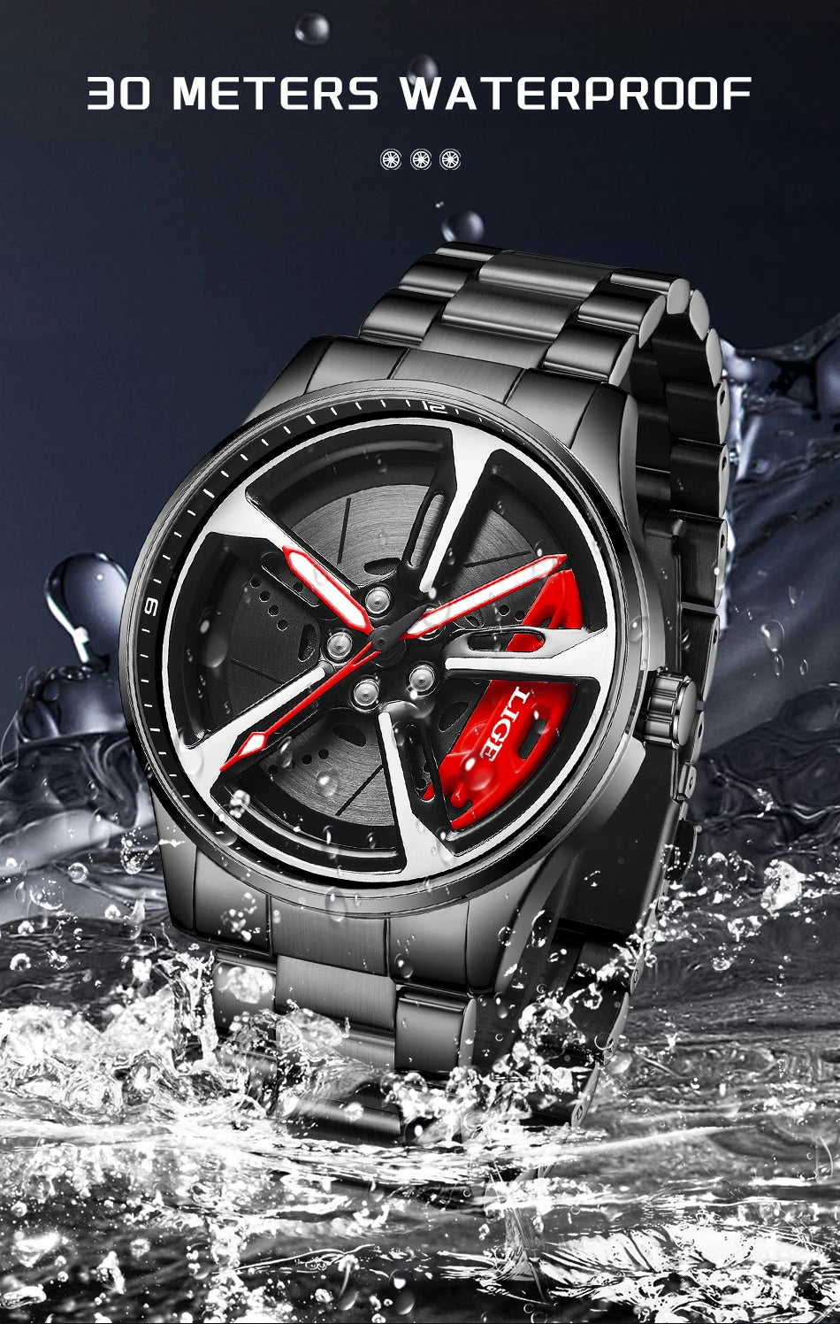 Montre Cadran Jante Sport 3D - Édition Racing