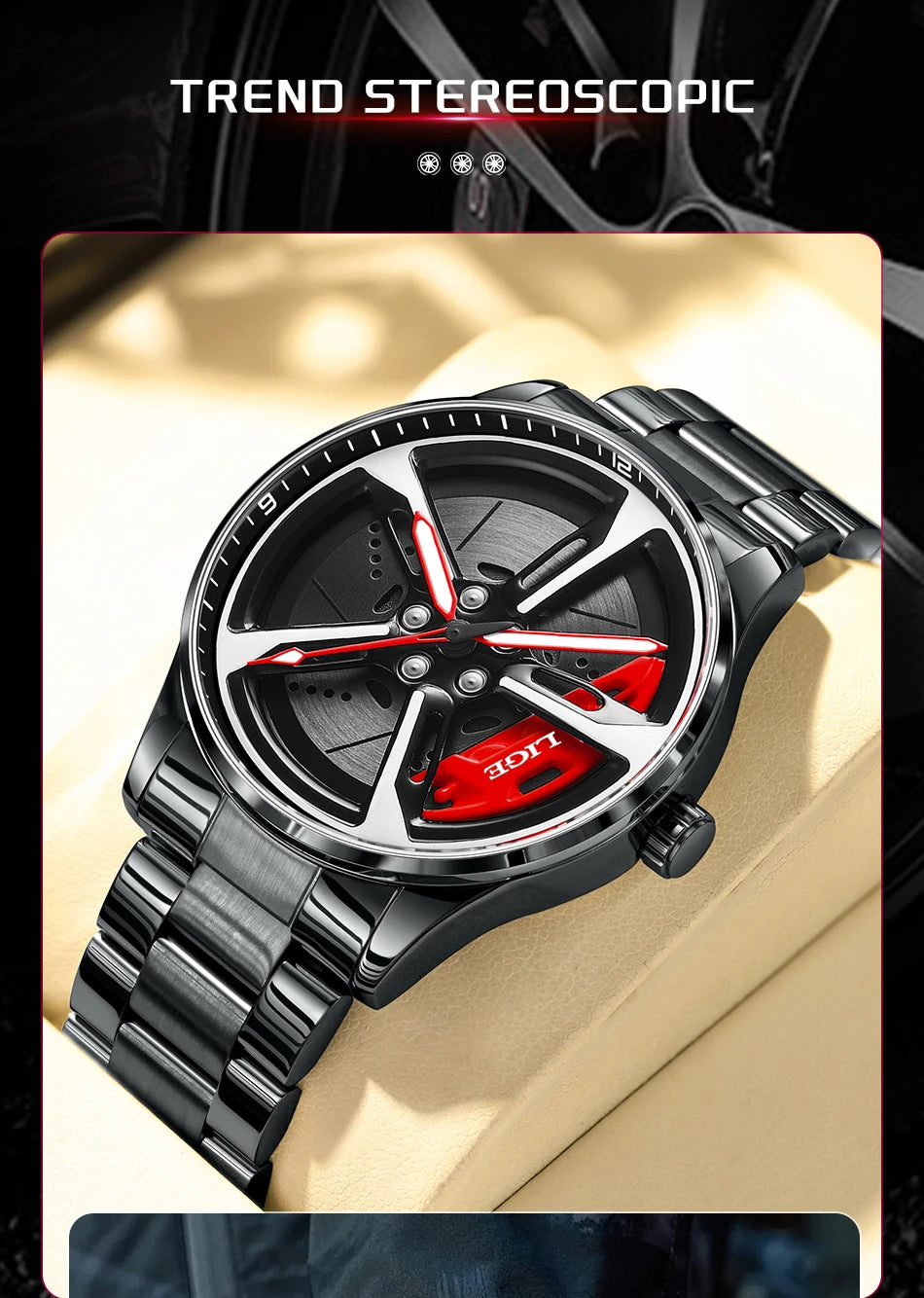 Montre Cadran Jante Sport 3D - Édition Racing
