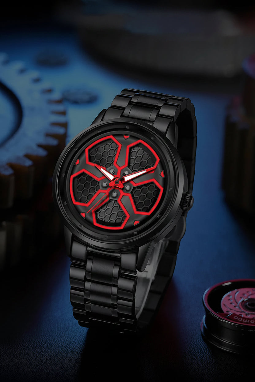 Montre Homme Cadran Jante Sport 3D - Édition Storm | Acier Inoxydable Étanche