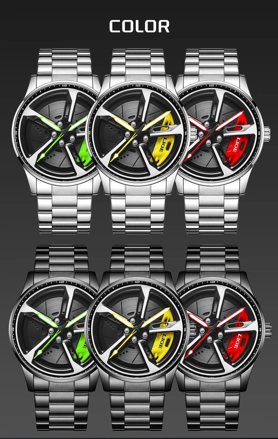 Montre Cadran Jante Sport 3D - Édition Racing
