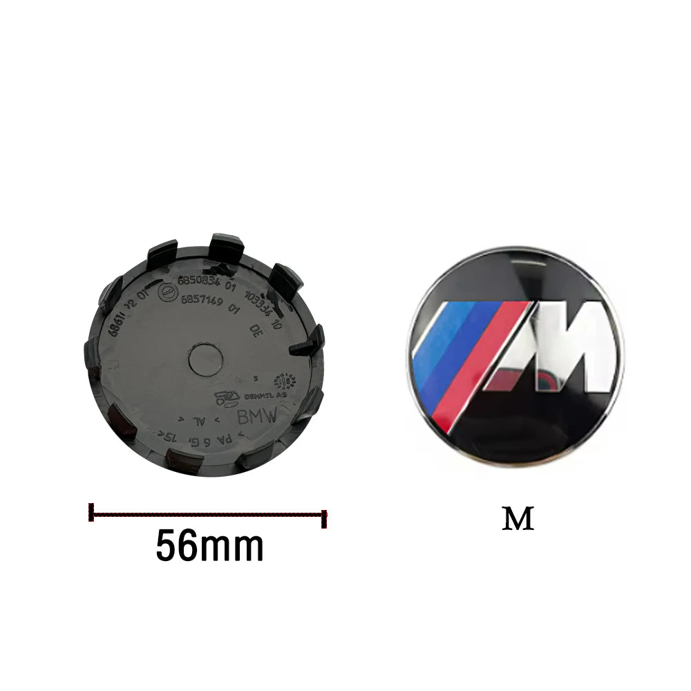 Cache-moyeu de roue BMW 56mm et 68mm bleu blanc noir