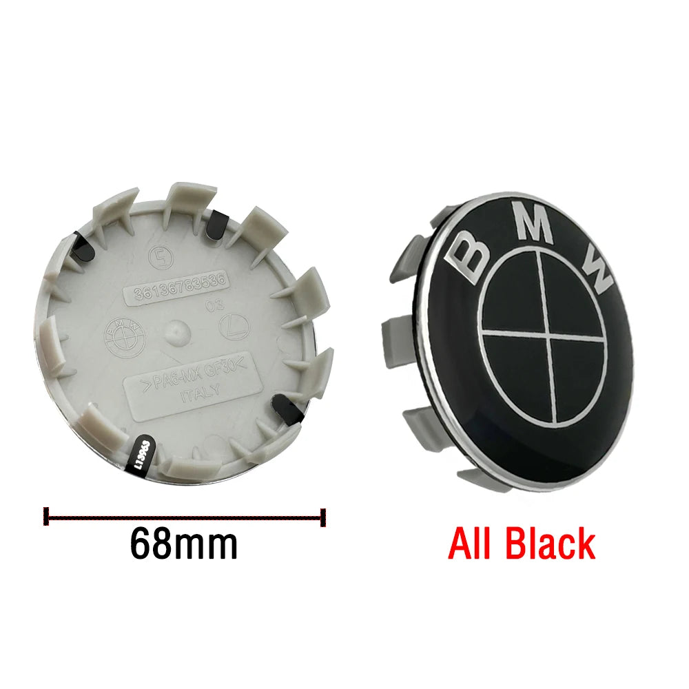 Cache-moyeu de roue BMW 56mm et 68mm bleu blanc noir