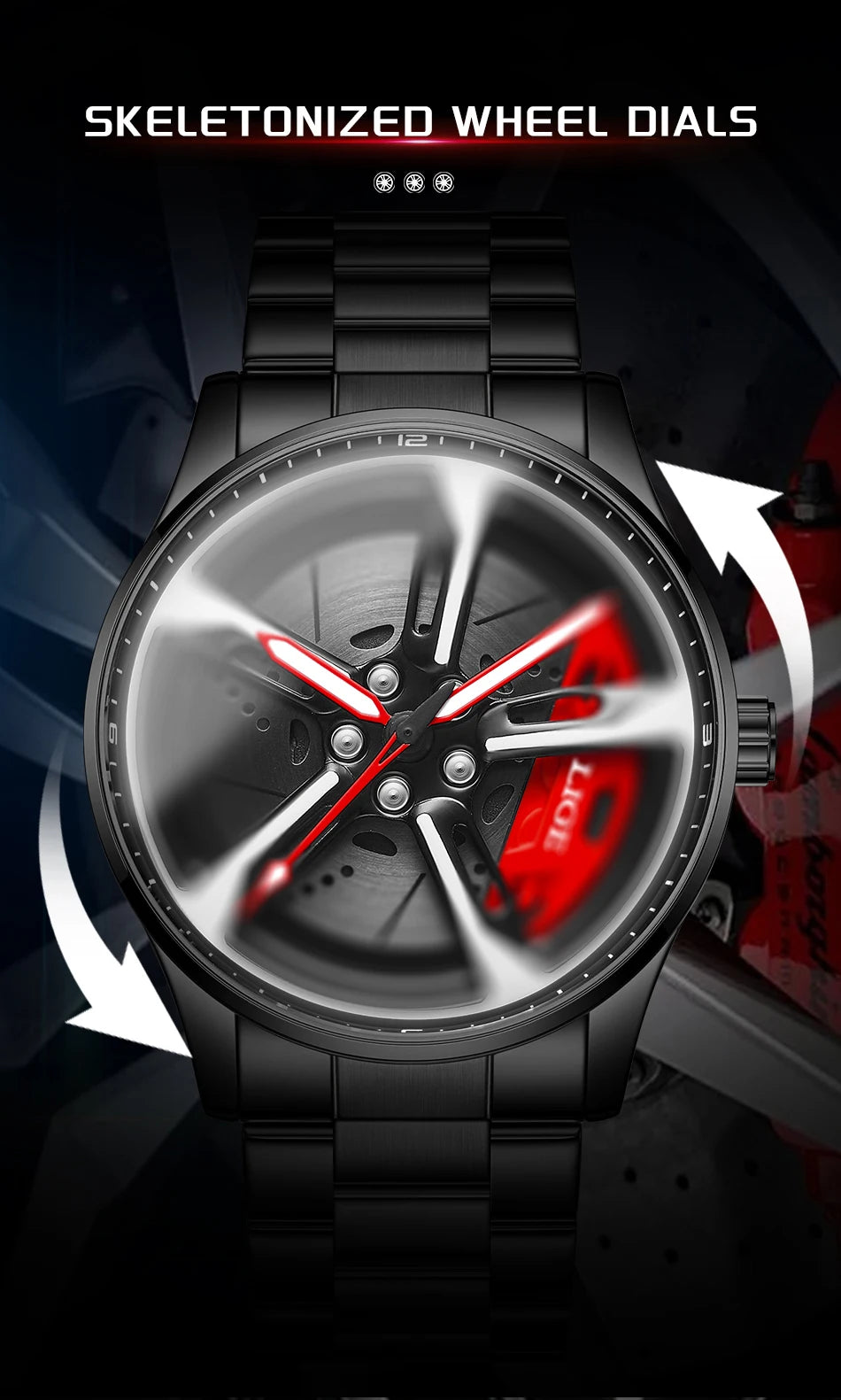 Montre Cadran Jante Sport 3D - Édition Racing