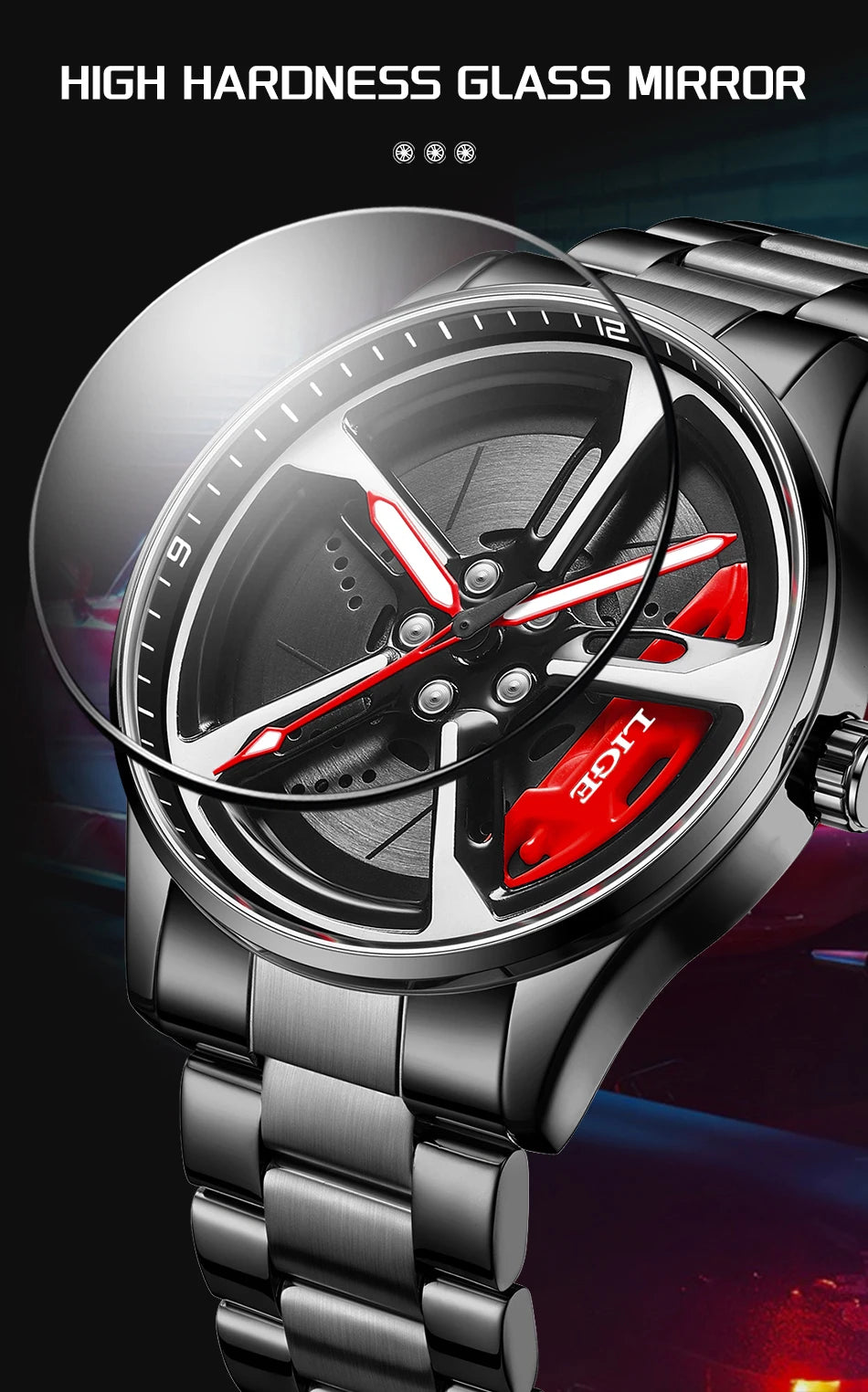 Montre Cadran Jante Sport 3D - Édition Racing