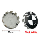 Cache-moyeu de roue BMW 56mm et 68mm bleu blanc noir