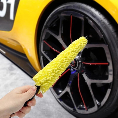 Brosse de nettoyage jantes voiture manche ergonomique
