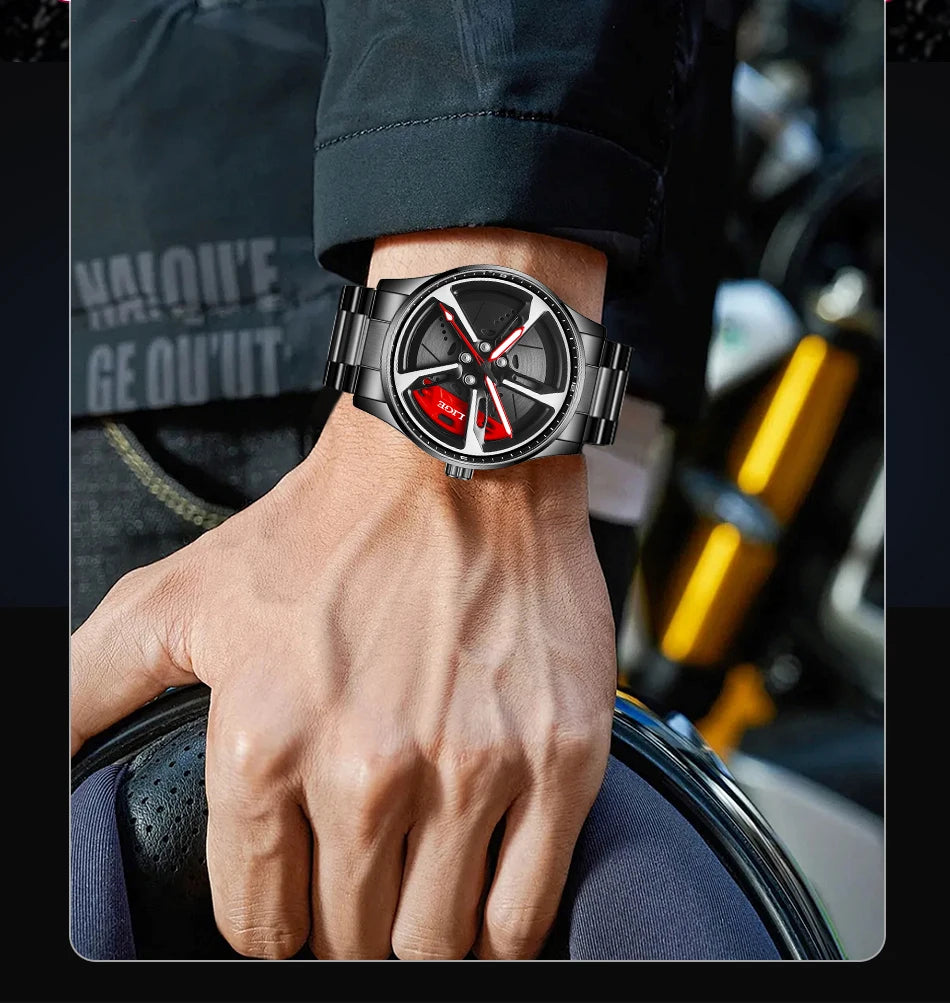 Montre Cadran Jante Sport 3D - Édition Racing