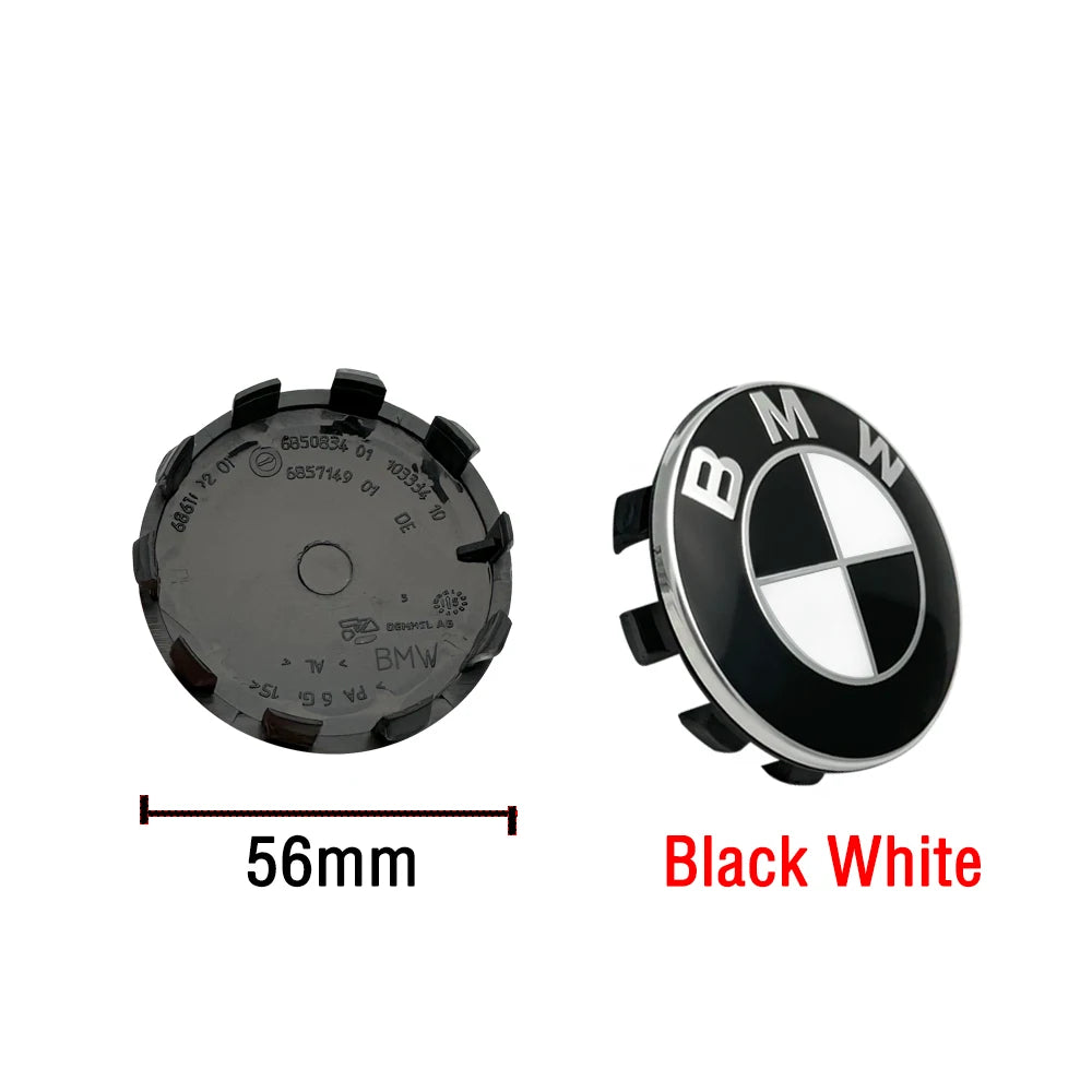 Cache-moyeu de roue BMW 56mm et 68mm bleu blanc noir