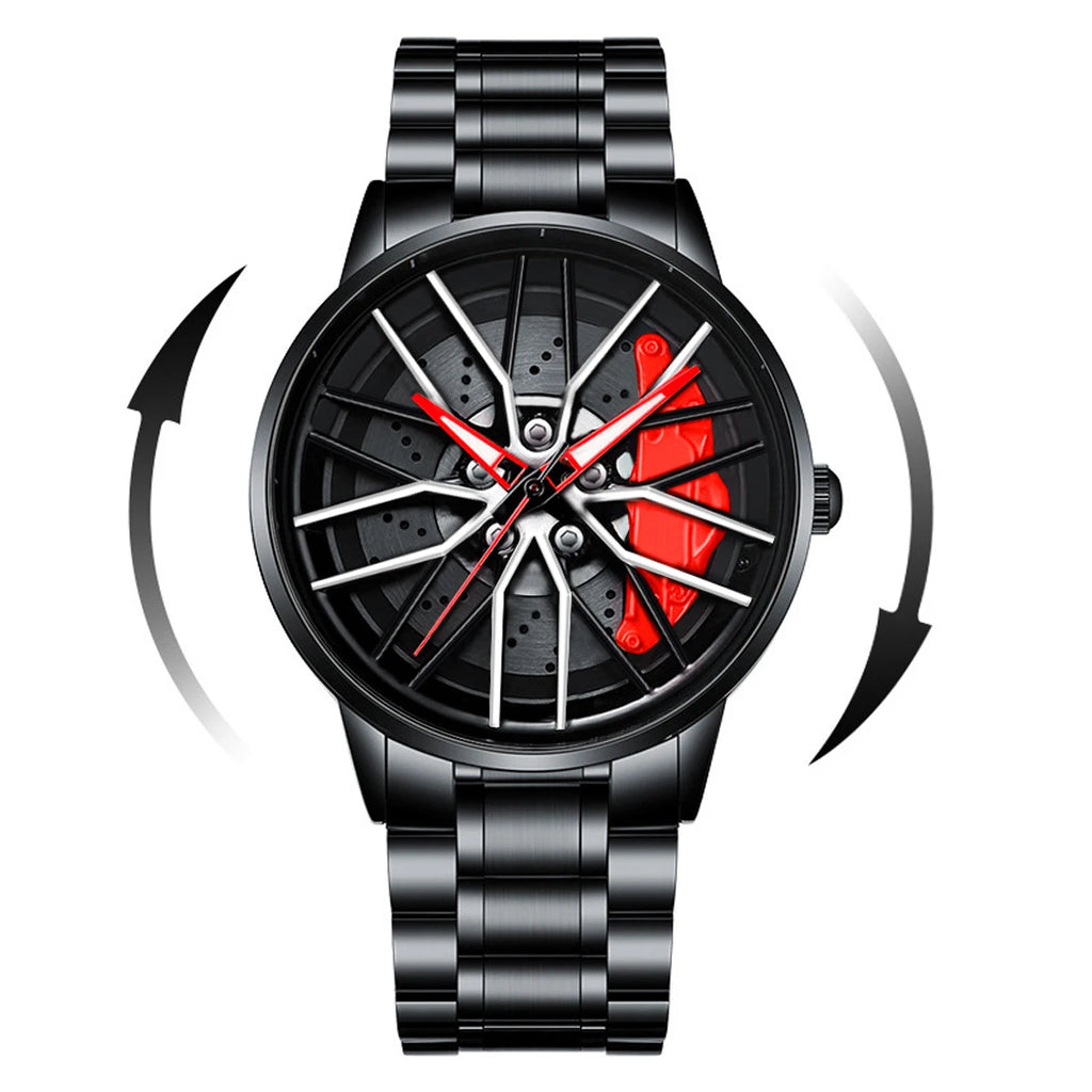Montre Homme Cadran Jante Sport 3D - Édition Vortex | Acier Inoxydable Étanche