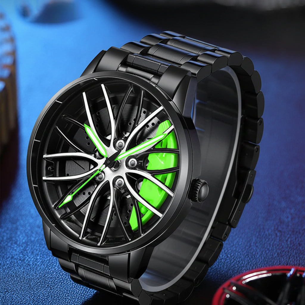 Montre Homme Cadran Jante Sport 3D - Édition Vortex | Acier Inoxydable Étanche
