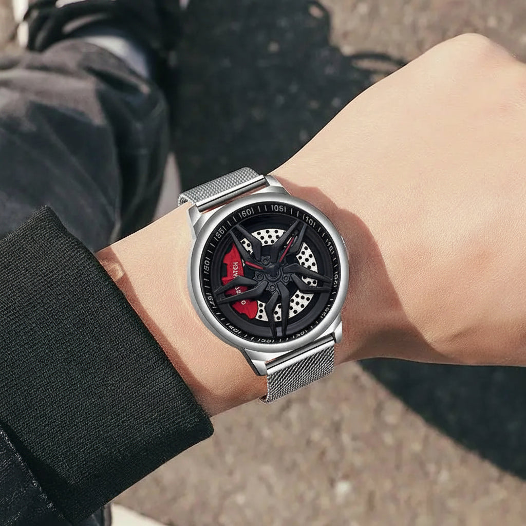 Montre Homme Cadran Jante Sport 3D - Édition Phantom | Acier Inoxydable Étanche