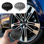 Cache-moyeu de roue Audi 59mm noir installé sur jante