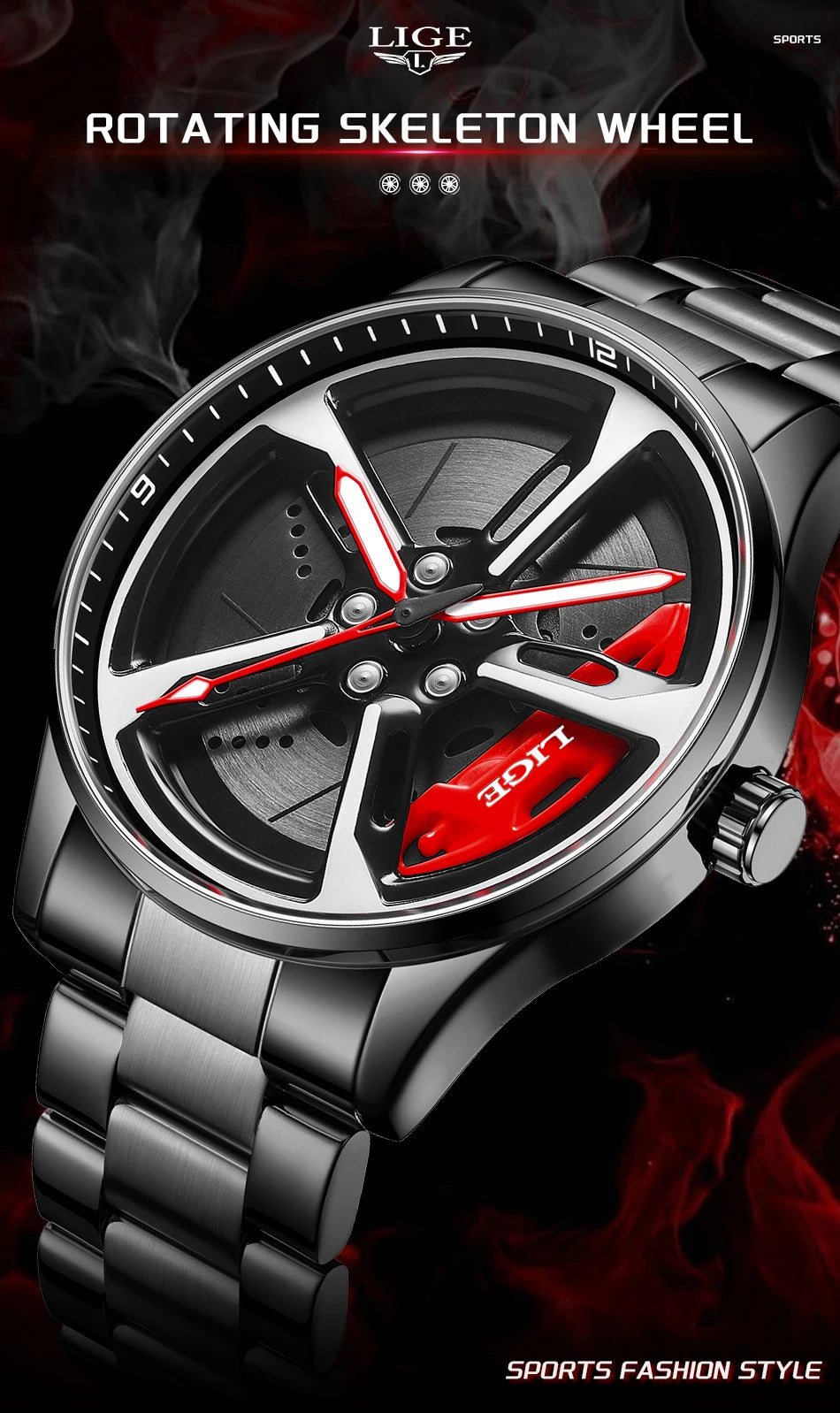 Montre Cadran Jante Sport 3D - Édition Racing